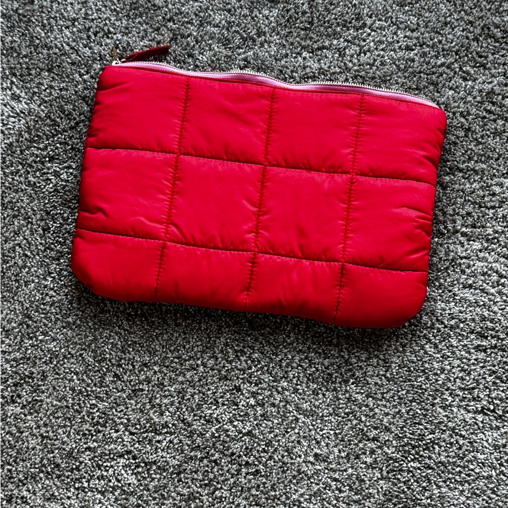Orange/Pink Quilted Small Laptop Bag
